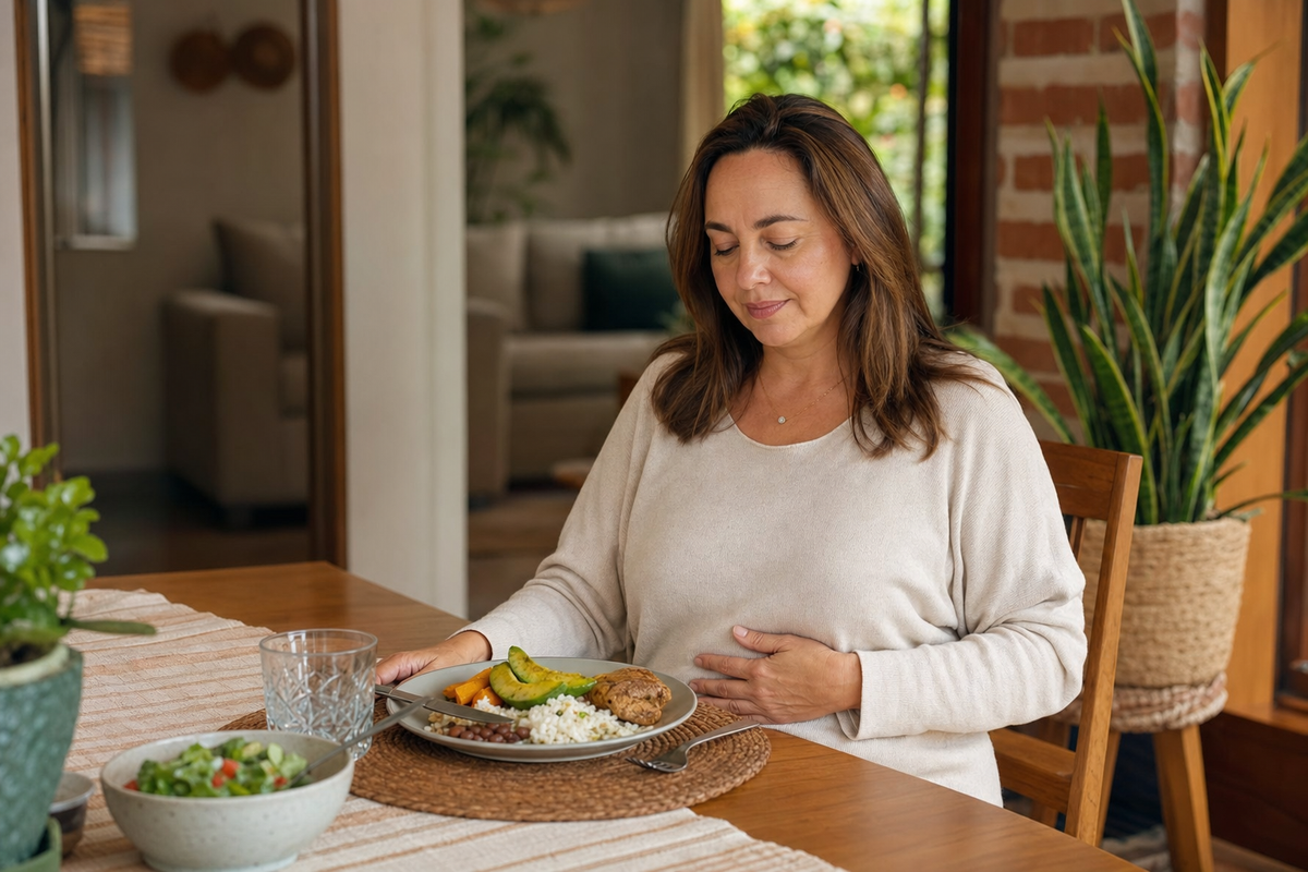 La pesadez aparece después de comer